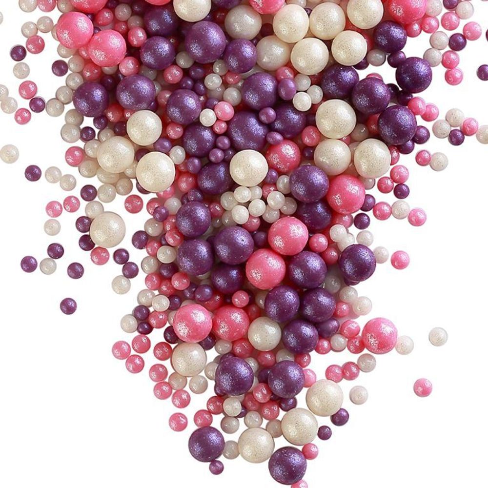 Драже зерновое в кондитерской глазури (256, Жемчуг серебро, розовый, сиреневый) 1,5 кг