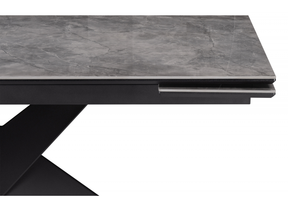 Керамический стол Woodville Хасселвуд 160(220)х90х77 baolai, черный, ножки черные