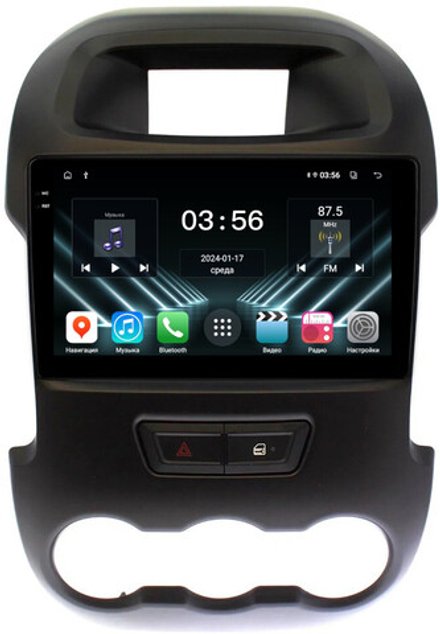 Магнитола для Ford Ranger 3 2011-2015 (рамка тип 2) - FarCar DX245M монитор 9.5" IPS на Android 13, 4+64Гб, CarPlay