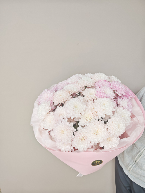 Моно Букет из 9 хризантем