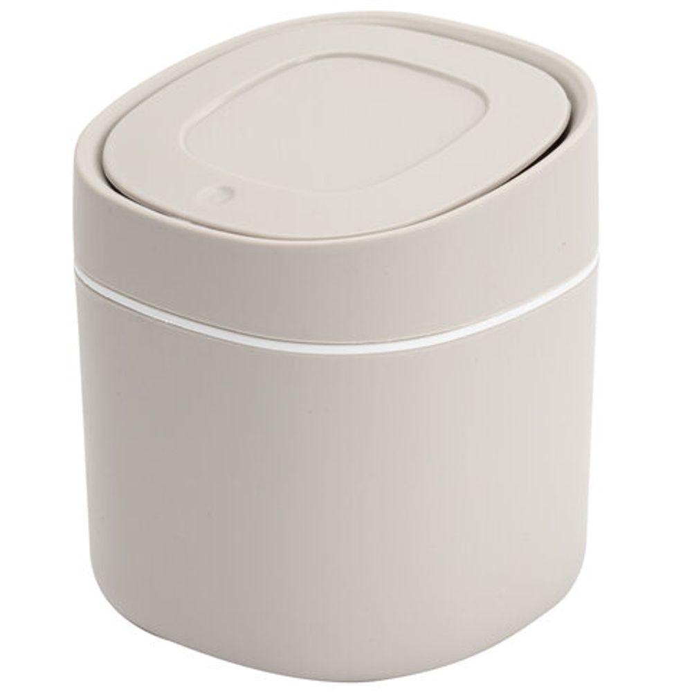 Контейнер, урна, ведерко для мусора с микролифтом НАСТОЛЬНОЕ, 2,8 л, 155х135 мм, серый, BOOMHOUSE (БУМХАУС), 238899