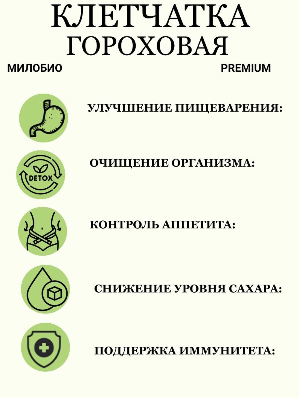 Клетчатка гороховая растительная 500 гр МилоБио