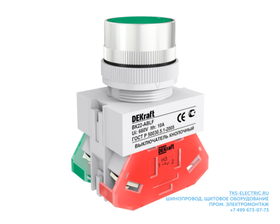 Dekraft Выключатель кноп. ABLF D22 зеленый 220В ВK-22 25013DEK