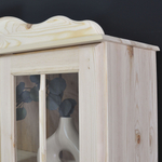 Шкаф витрина 40х32х182, Бритта, стеклянная, для посуды, буфет деревянный однодверный, массив сосны, лак, Dipriz