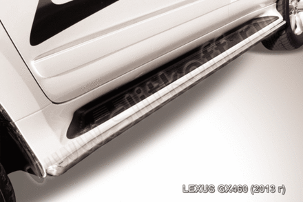 Пороги из нержавейки Lexus GX-460 (2013-2023) d42 труба (черный цвет)