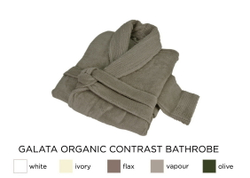 Халат Hamam махровый Galata Organic Contrast оливковый Турция фото 2