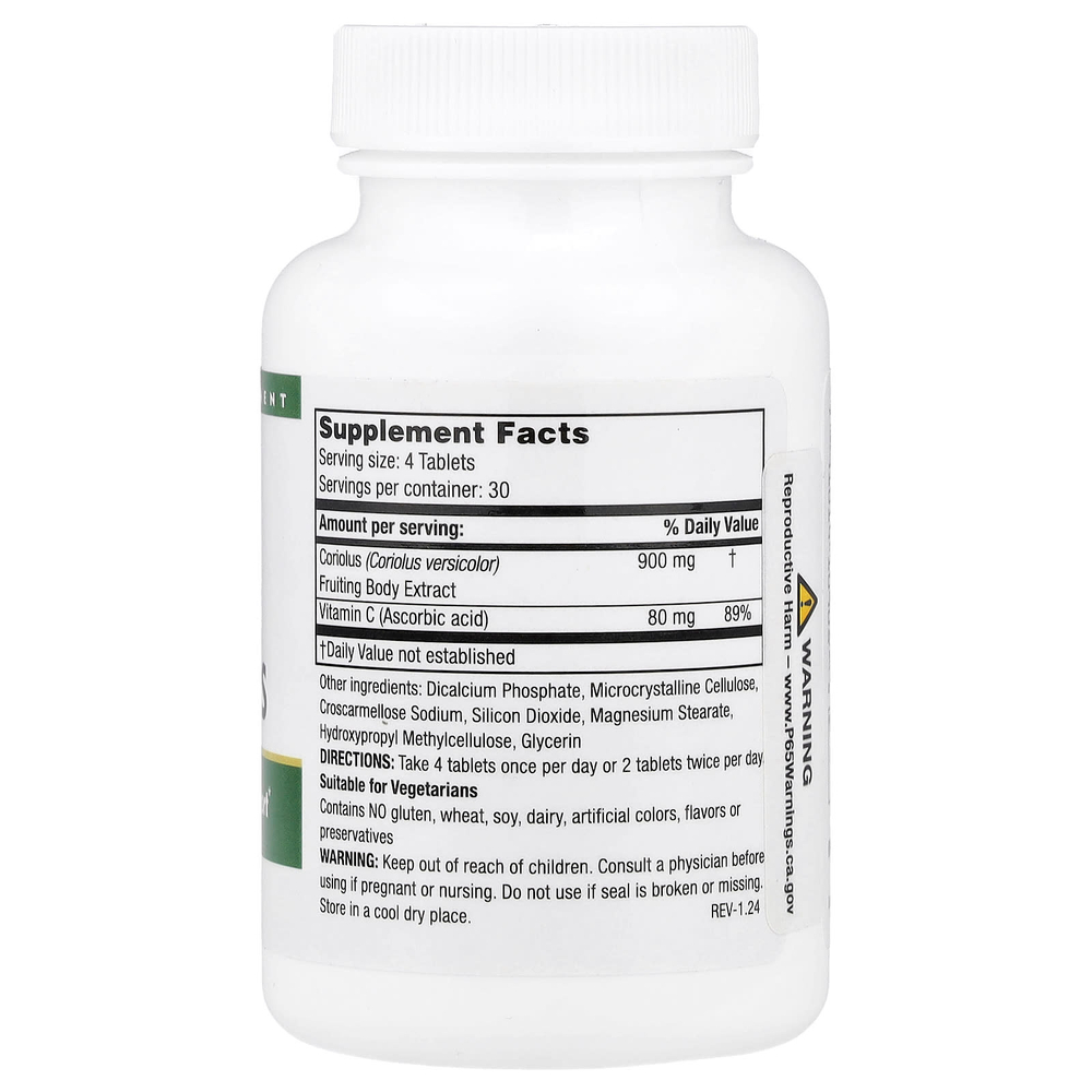 Mushroom Wisdom, Super Coriolus, 120 вегетарианских таблеток