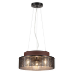 6598/3C MODERNI LN25 156 черный/черный. коричневый металл, эко кожа/металл, стекло Подвесной светильник Е27 3*60W 220V BASALTO