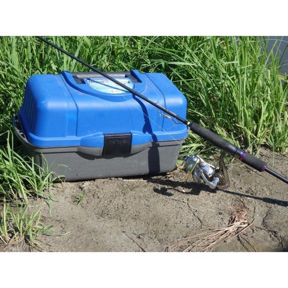 Ящик рыболова Helios трехполочный синий