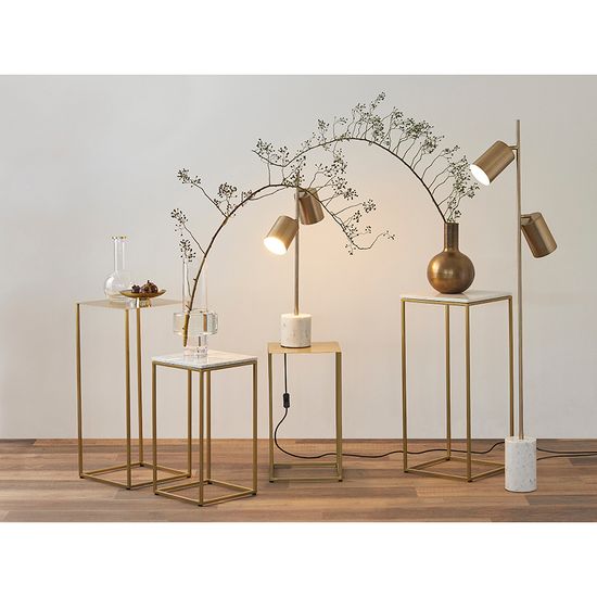 Набор из 2-х столиков mayen gold, белые/золотистые