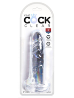 Прозрачный фаллоимитатор King Cock Clear 6 Cock - 18,4 см. (Цвет: прозрачный)