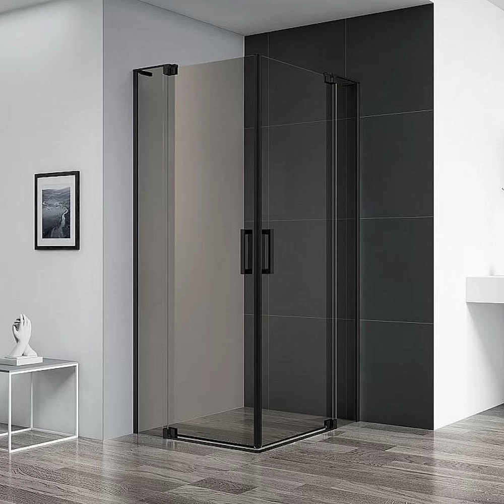 Душевой уголок Cezares Slider 100х100 SLIDER-A-2-100/110-BR-NERO стекло бронза тонированное/профиль черный матовый