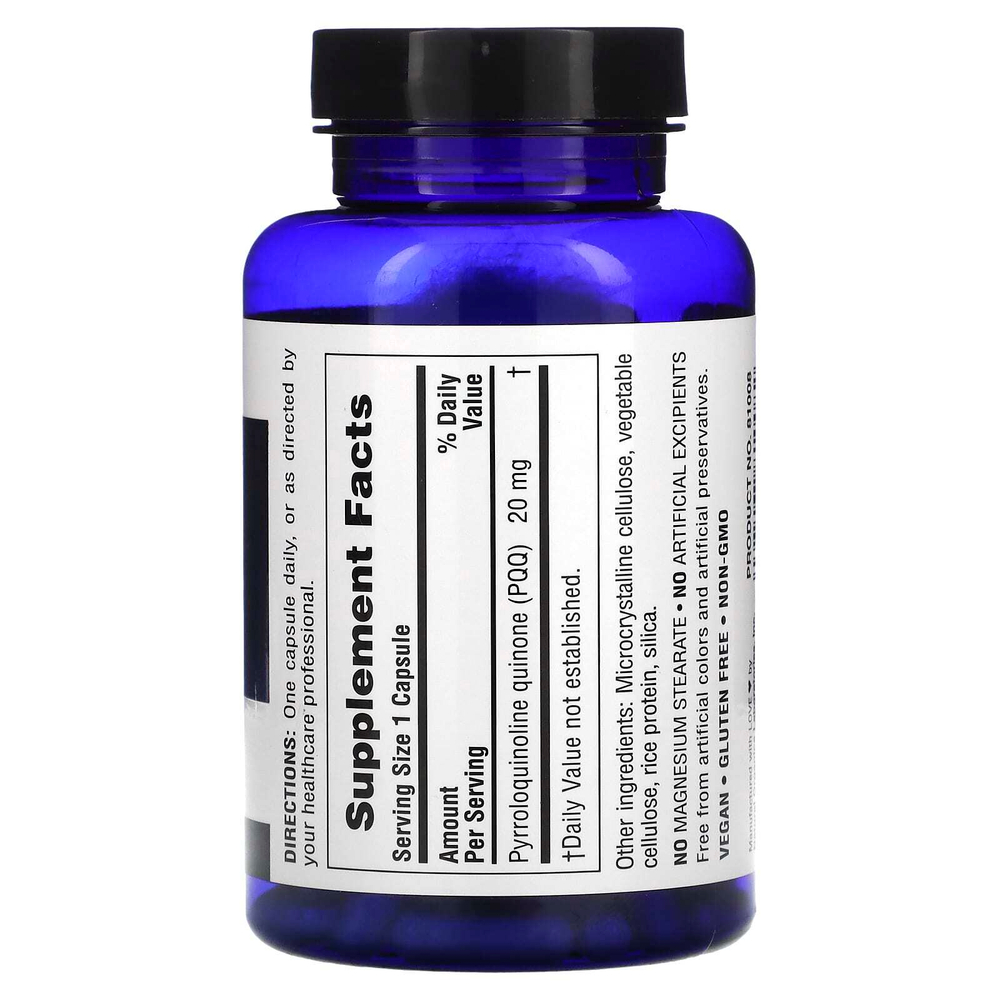 NaturesPlus, BrainCeutix PQQ, 20 мг, 60 капсул
