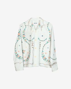 Рубашка Расшитая Маленькими Цветами / Small Flowers Long Sleeve белая