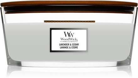 Woodwick Lavender & Cedar - ароматическая свеча с деревянным фитилем (хартвик) /   453.6  g  / GTIN 5038581103105