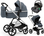 Коляска Agex Life 3 в 1 хромированная рама с автокреслом i-Safe Black ALG590 Chrome Grey (Серый)