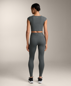 Oysho Футболка Comfortlux с коротким рукавом в рубчик, антрацитово-серый