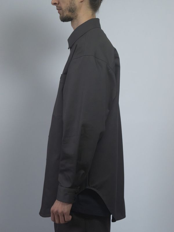 Рубашка Oversize серая - фото 3