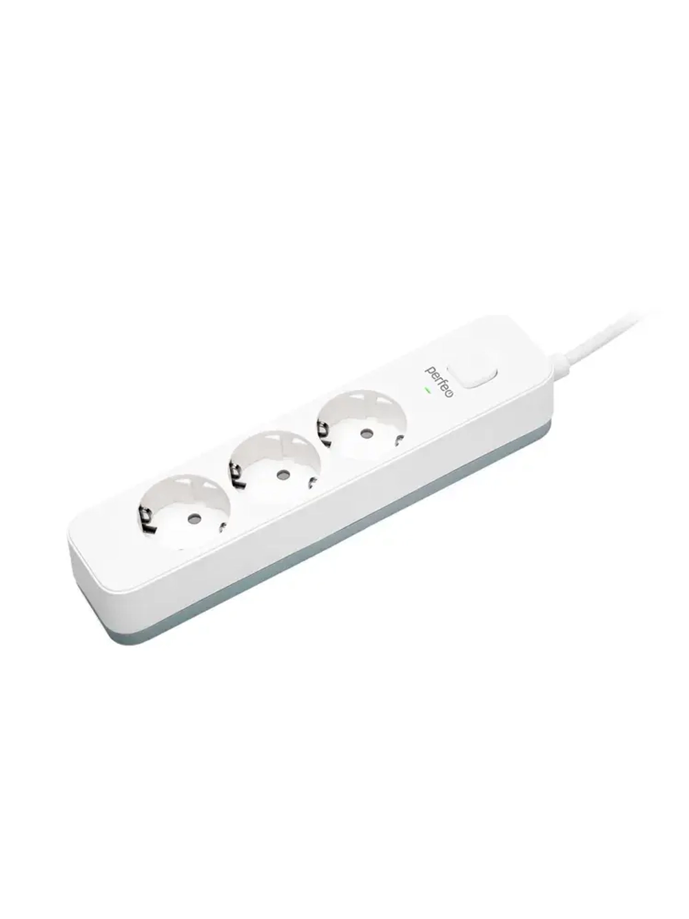 Сетевой фильтр Perfeo "POWER STREAM", 2500W, 1,5м, 3 розетки, белый.