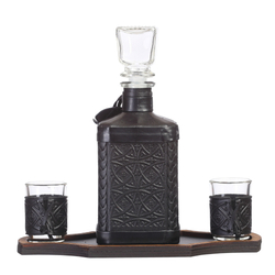 Графин «Строителю-4» с накладкой покрытой золотом 999 пробы