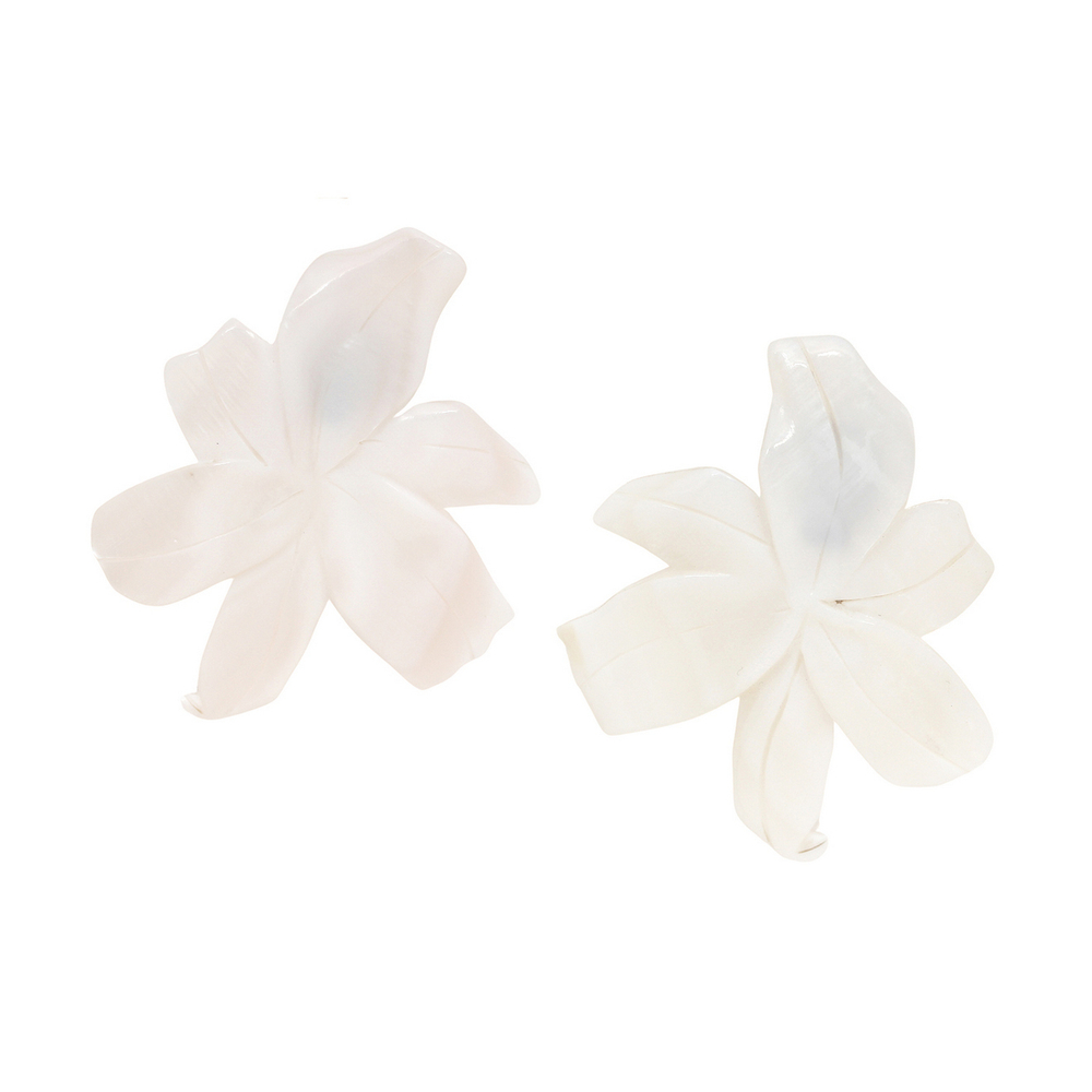 Клипсы Nature Bijoux, Lis Blanc, из перламутра, NB26.1-11-90660 (белый)