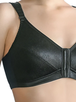 Бюстгальтер с передней застежкой, для фиксации экзопротезов молочной железы 95E черный