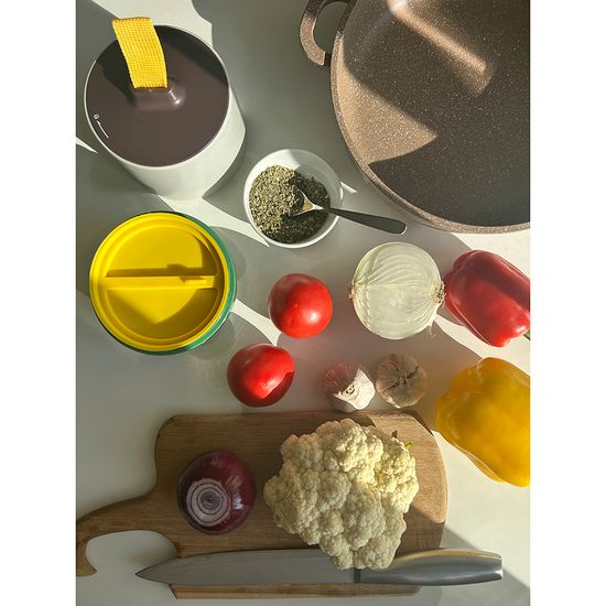 Ланч-бокс meals, 800 мл, светло-серый/зеленый