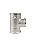 Тройник переходной, латунь, внутренняя/внутренняя/внутренняя резьба 3/4"х1/2"х3/4", никель, RTP