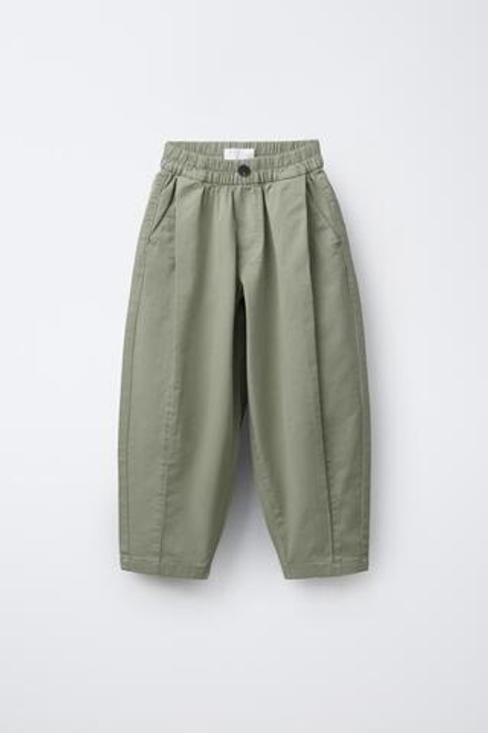 ZARA БРЮКИ BALLOON С ЗАЩИПАМИ, ХАКИ
