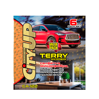 Салфетка микрофибра "City UP-122" (6шт) 25х25см