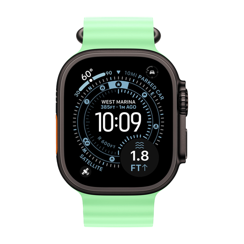 Умные часы Apple Watch Ultra 3 (2025) GPS + Cellular, 49mm, Black Titanium Case with Neon Green Ocean Band