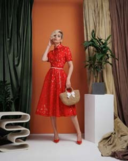 08-02-25 SS Хлопковое платье из "шитья" красное