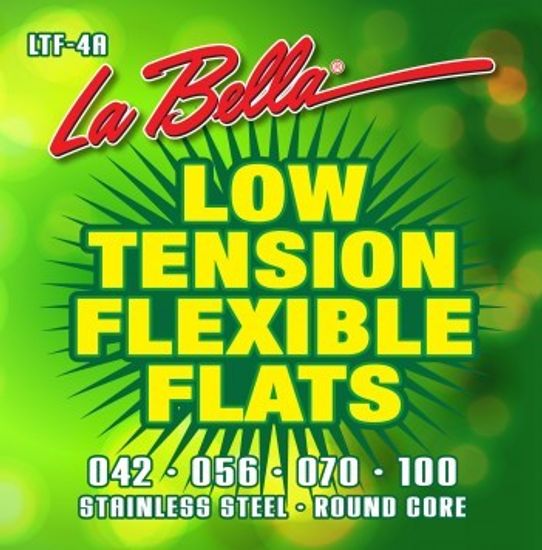 Струны для бас-гитары, сталь, 42-100, La Bella LTF-4A Low Tension Flexible Flats