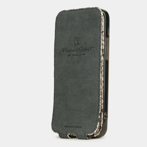 Чехол для iPhone 12 Mini из натуральной кожи питона, цвета Natur