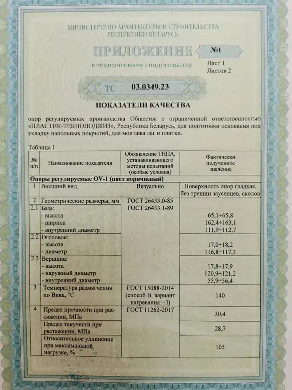 Регулируемая опора для лаг Professional OV-1 (69-120 мм) (с вершиной)-30шт