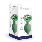 Анальная пробка с зеленым кристаллом Gamma, цвет салатовый (CORE) (M)