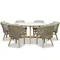 Комплект уличной мебели Mali из массива эвкалипта, стол Ø150 см, 6 стульев
