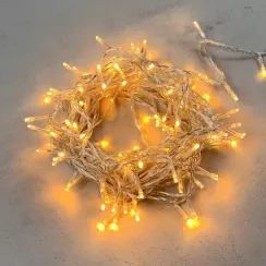 Светодиодная нить 100 экстра теплых белых LED ламп, 10 м., 220-230В., прозрачный провод ПВХ, LTC (PST100-10-2EWW)