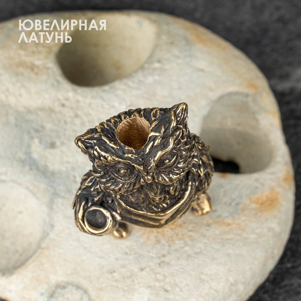 Бусина «Сова» темлячная из латуни