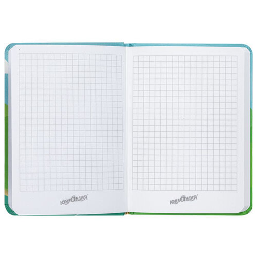 Блокнот с резинкой в клетку 96 л., МАЛЫЙ ФОРМАТ А6 (102х148 мм), твердая обложка, ЮНЛАНДИЯ, "Дино", 113744