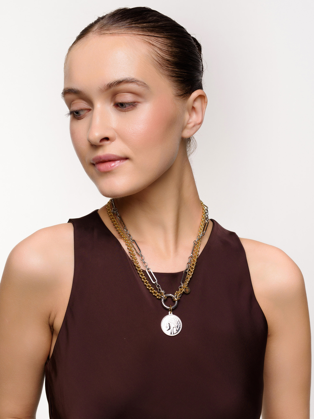 Колье "Marriot coin" Bicolor