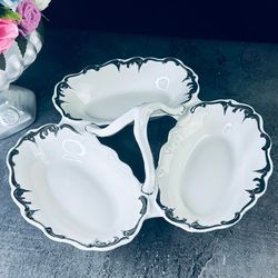 Lenardi 666-386 Менажница 26см ARGENTO в под.уп.(х6)Фарфор