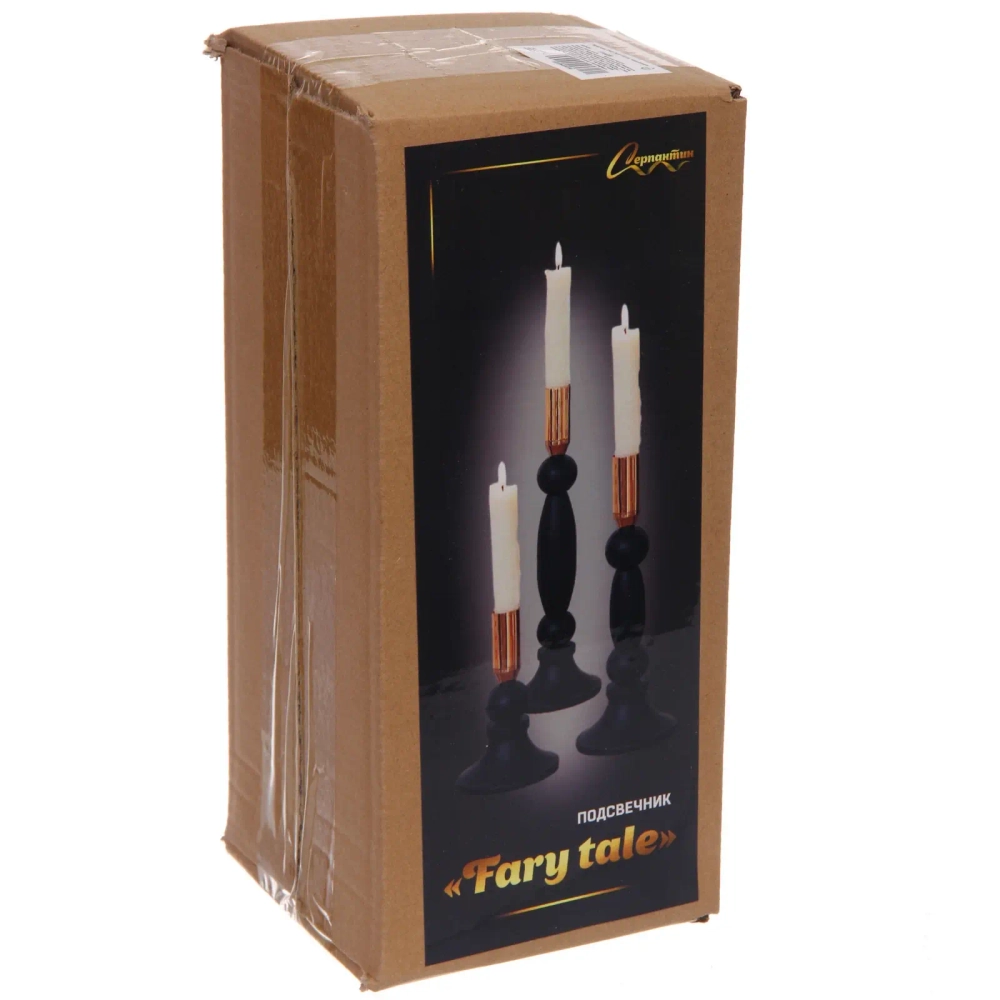 Подсвечник «FARY TALE» 9*27 см, Черный/золото