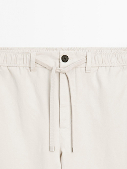 Massimo Dutti Джоггеры из хлопковой смеси, бежевый