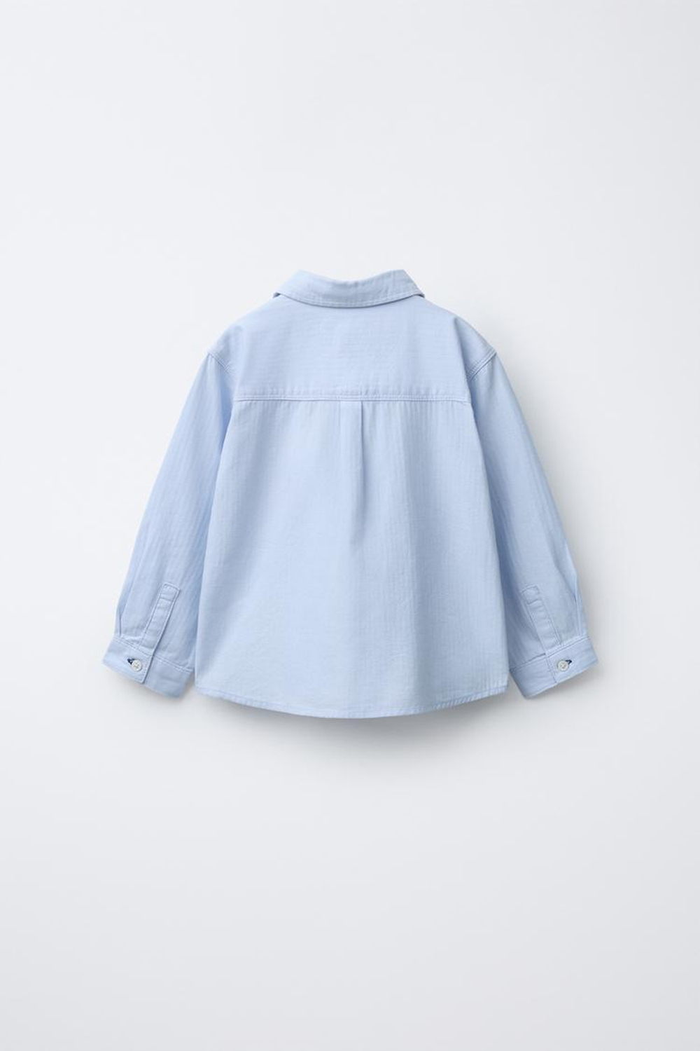 ZARA ОДНОТОННАЯ РУБАШКА С КАРМАНОМ, СИНИЙ