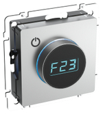 BRITE Термостат электронный с индикацией ТС10-1-БрА алюминий IEK