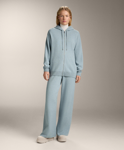 OYSHO Прямые брюки с резинкой по бокам, серо-синий