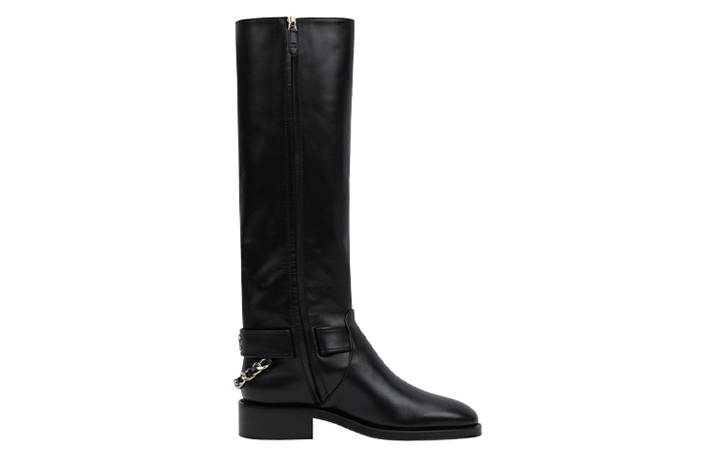 CHANEL 22A Knee high Boots Women"s Black