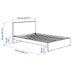 Двуспальная кровать - IKEA GLADSTAD, 200х140 см, светло-серый, ГЛАДСТАД ИКЕА