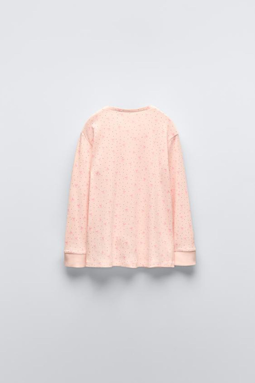 ZARA ПИЖАМА В РУБЧИК С ЛЕНТАМИ, РОЗОВЫЙ